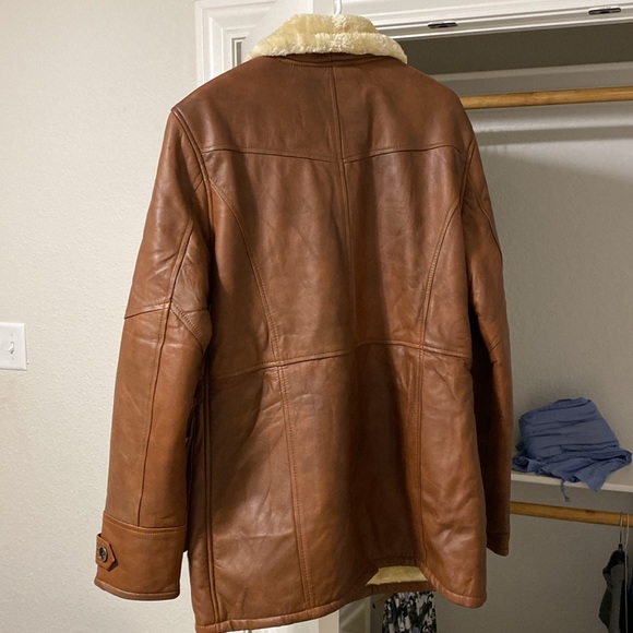 Men’s Genuine, leather bomber with faux shearling insulation - Picture 5 of 5